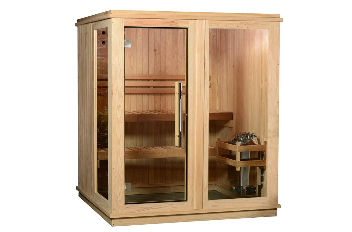 Grayson 4-Person Indoor Sauna in Rustic Cedar