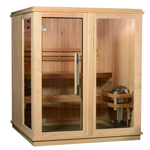 Grayson 4-Person Indoor Sauna in Rustic Cedar