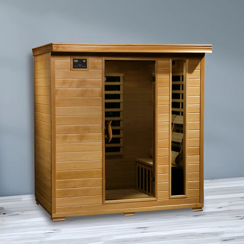 4-Person Hemlock Infrared Sauna with 9 Carbon Heaters