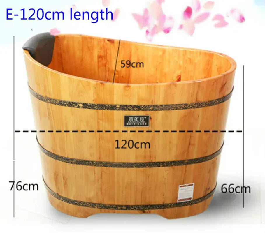 High Quality Bathtub Cask Adult Solid Wood Small Bathroom Tub Wooden Bath Household Hot Tub