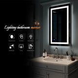 Wall Mounted Lighted Vanity Mirror LED Bathroom Mirror anti Fog and IP67 Waterproof, Rectangle 40