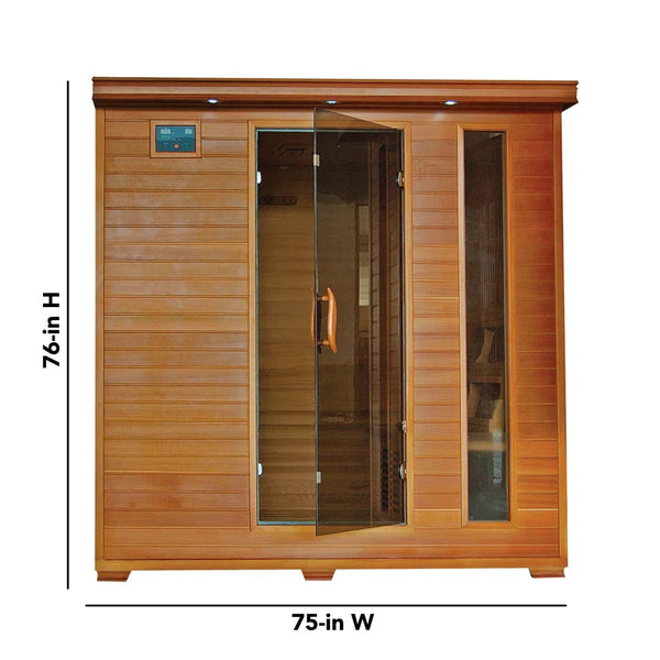 6-Person Cedar Infrared Sauna with 10 Carbon Heaters