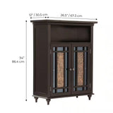 Windsor 26.5 In. W X 34 In. H X 12 In. D Freestanding Two-Door Floor Cabinet in Dark Espresso