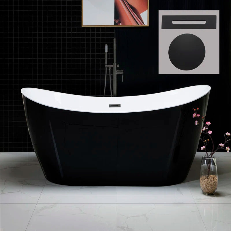 59'' X 28.75'' Freestanding Soaking Acrylic Bathtub