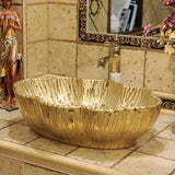 Bath Accessory Set European Style Table Basin Gold Ceramic Light Luxury Creative Art Washbasin Beauty Salon Bathroom