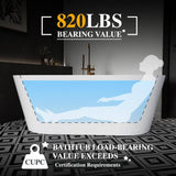 61 In. X 31.3 In. Acrylic Freestanding Flatbottom Double Ended Soaking Bathtub in White