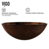 Giovanni Russet Brown Glass 17 In. L X 17 In. W X 6 In. H round Vessel Bathroom Sink