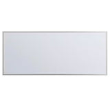 Sax 72 In. W X 30 In. H Framed Rectangular Bathroom Vanity Mirror in Brushed Silver