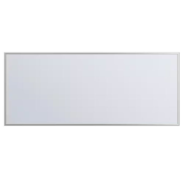 Sax 72 In. W X 30 In. H Framed Rectangular Bathroom Vanity Mirror in Brushed Silver