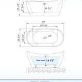 59'' X 28.75'' Freestanding Soaking Acrylic Bathtub