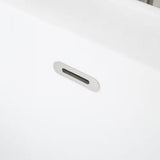 Berkel 60 In. Freestanding Flatbottom Soaking Bathtub in White with Overflow and Drain in Brushed Nickel Included