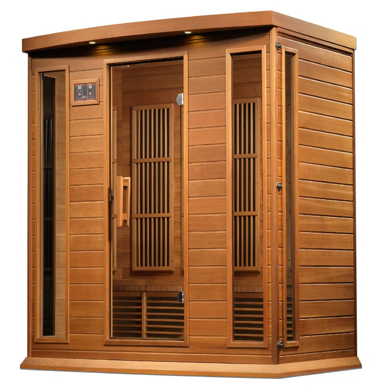 Saunas 4 - Person Indoor Bluetooth Compatible FAR Infrared Sauna in Cedar