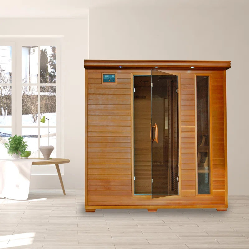 6-Person Cedar Infrared Sauna with 10 Carbon Heaters