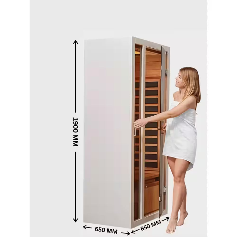 1-Person Extendable Indoor FAR Infrared Sauna Bluetooth Compatible with 6 Carbon Heaters