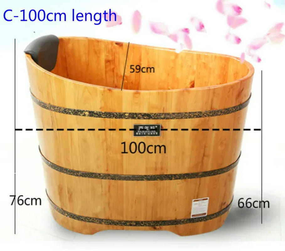 High Quality Bathtub Cask Adult Solid Wood Small Bathroom Tub Wooden Bath Household Hot Tub