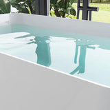 47 In. Acrylic Flatbottom Not Whirlpool Freestanding Japanese Soaking Bathtub with Pedestal Soking SPA Tub in White