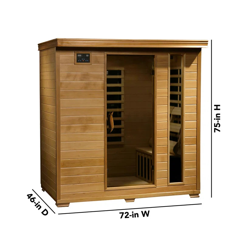 4-Person Hemlock Infrared Sauna with 9 Carbon Heaters