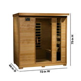 4-Person Hemlock Infrared Sauna with 9 Carbon Heaters