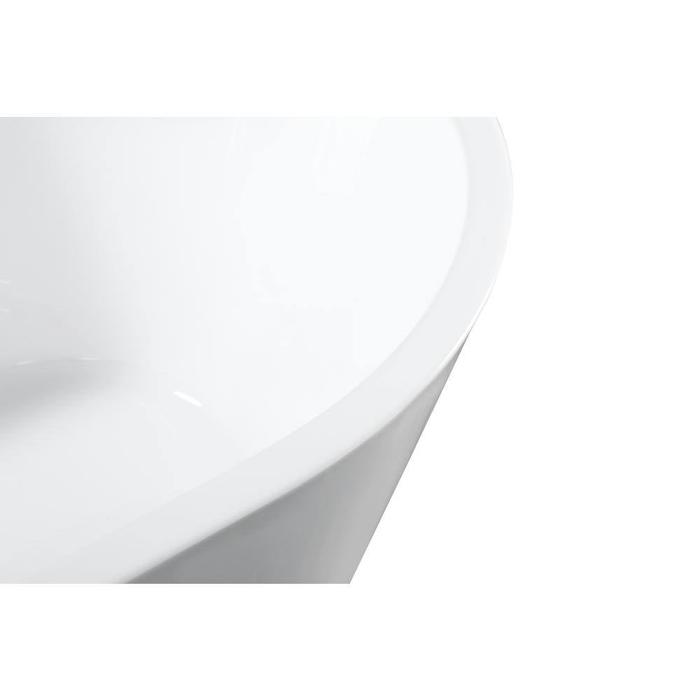 67 In. X 29 In. Acrylic Flatbottom Alcove Freestanding Soaking Bathtub in White