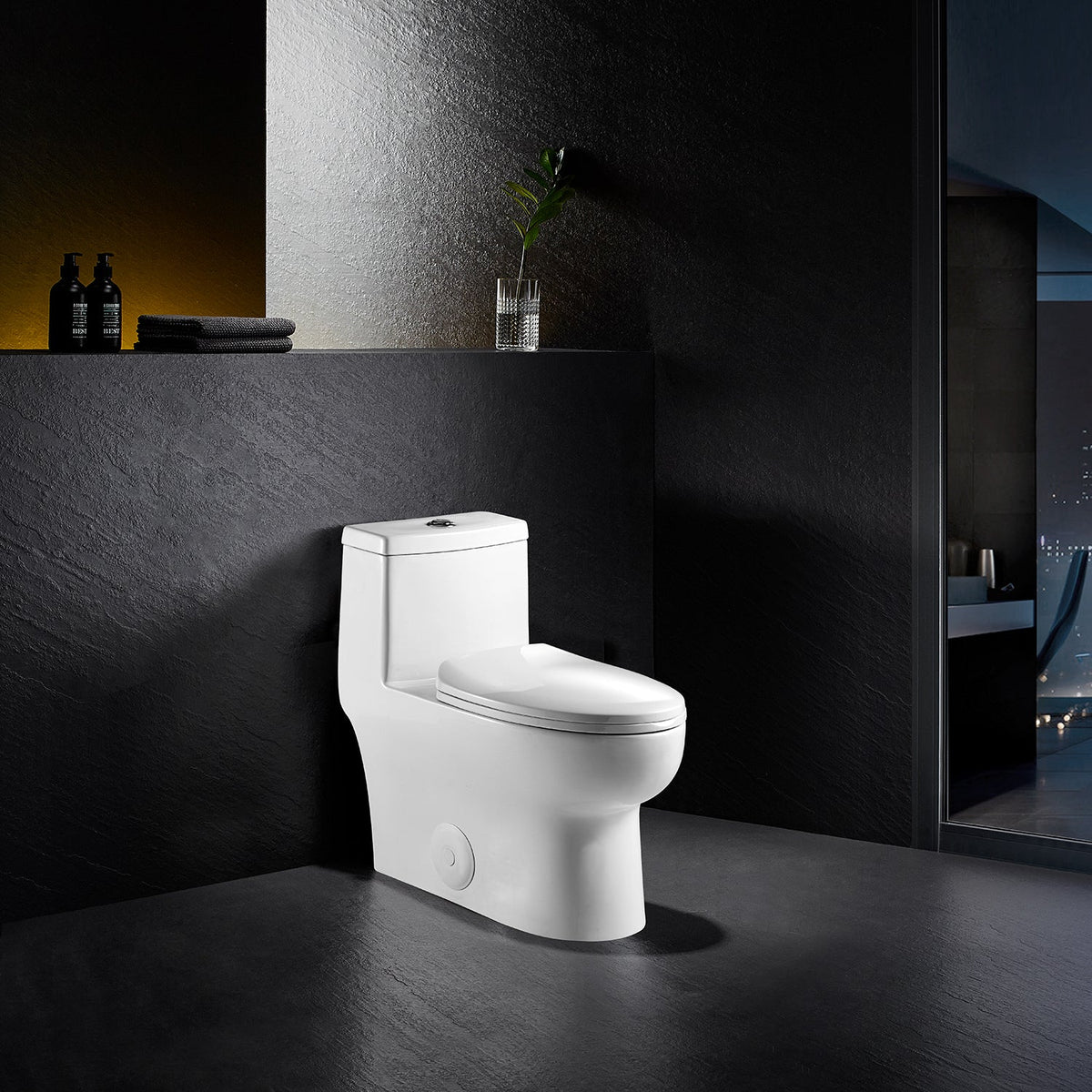 Venezia Dual Flush Elongated One-Piece Toilet (Seat Included)