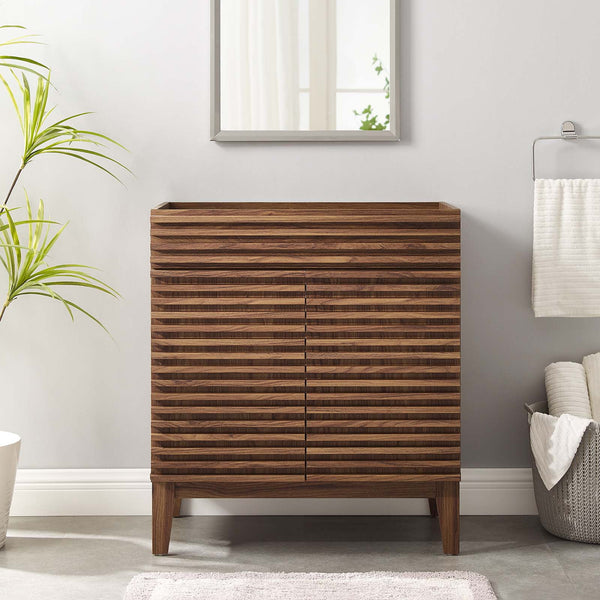 Render 30" Bathroom Vanity Cabinet (Sink Basin Not Included) in Walnut