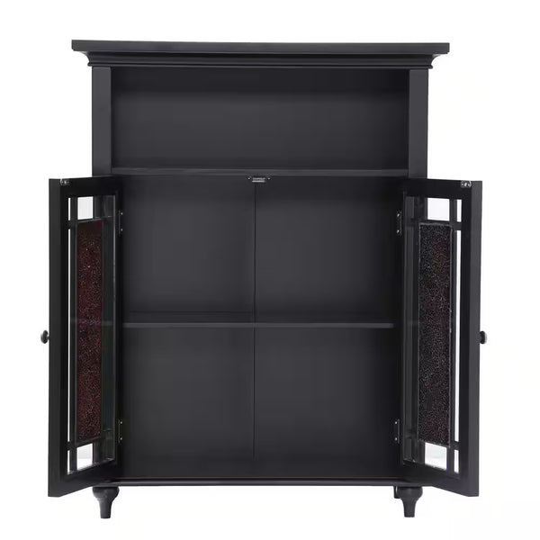 Windsor 26.5 In. W X 34 In. H X 12 In. D Freestanding Two-Door Floor Cabinet in Dark Espresso