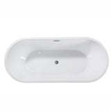 67 In. X 29 In. Acrylic Flatbottom Alcove Freestanding Soaking Bathtub in White