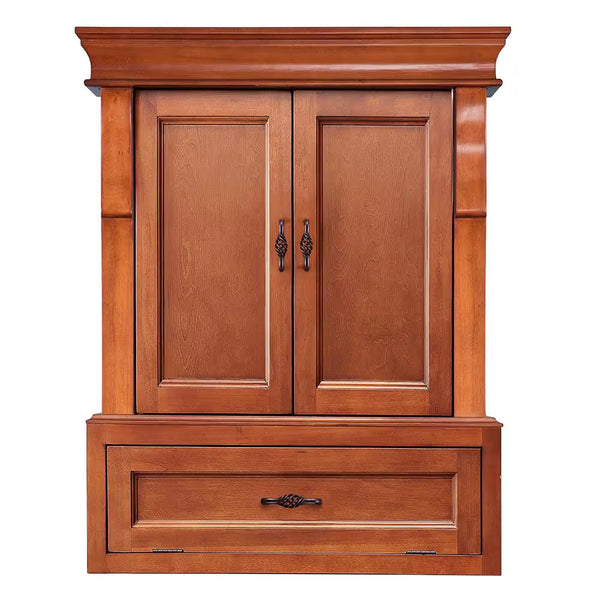 Naples 26.5 In. W X 8 In. D X 32.8 In. H Bathroom Storage Wall Cabinet in Warm Cinnamon