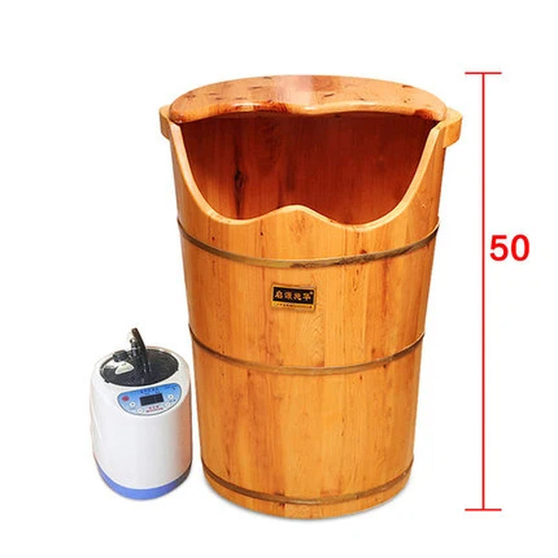 High Steam Machine Bath Barrel Fumigation Thickened Heated Tub Solid Wood Footbath Foot Pedicure Massage Bathtub Adult