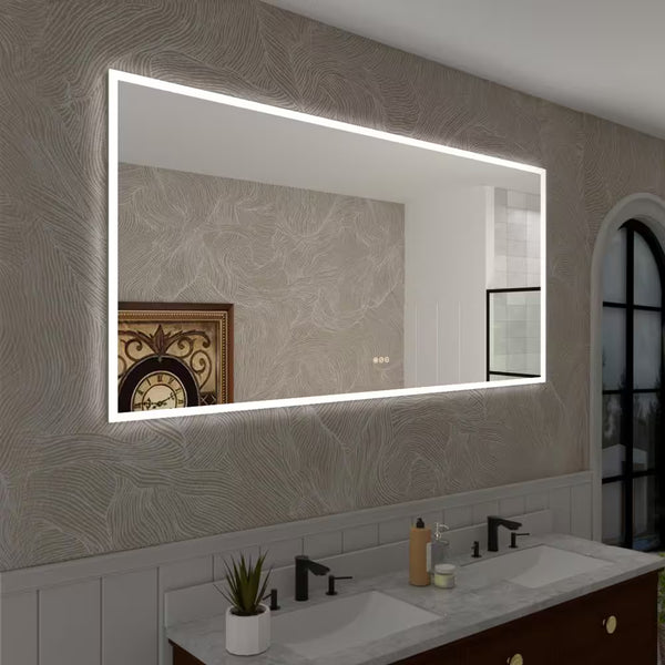 Musci 72 In. W X 36 In. H Rectangular Frameless LED Wall Bathroom Vanity Mirror