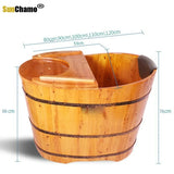 High Quality Bathtub Cask Adult Solid Wood Small Bathroom Tub Wooden Bath Household Hot Tub