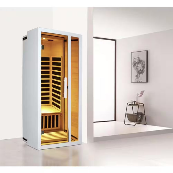 1-Person Extendable Indoor FAR Infrared Sauna Bluetooth Compatible with 6 Carbon Heaters