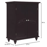 Wooden Bathroom Floor Cabinet Espresso Versailles ELG-571