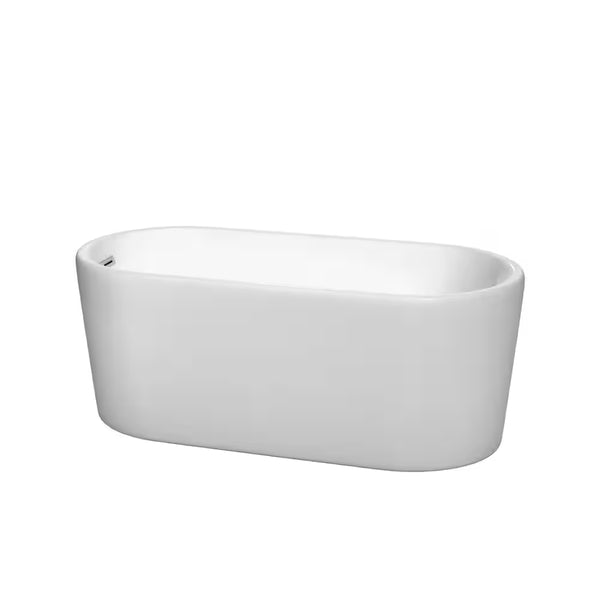 Ursula 4.91 Ft. Acrylic Classic Flatbottom Non-Whirlpool Bathtub in White