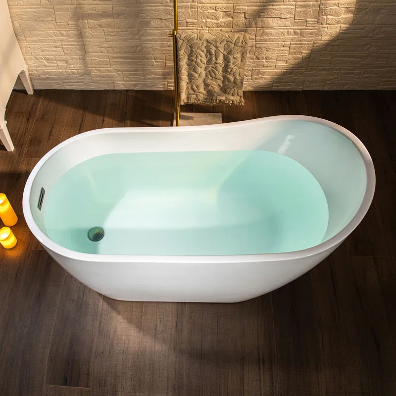 54'' X 28.38'' Freestanding Soaking Acrylic Bathtub