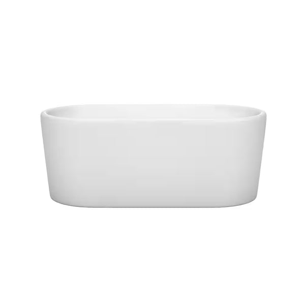 Ursula 4.91 Ft. Acrylic Classic Flatbottom Non-Whirlpool Bathtub in White