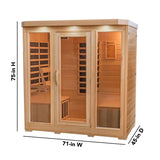 Sonoma 4-Person Hemlock Infrared Sauna with 9 Carbon Heaters